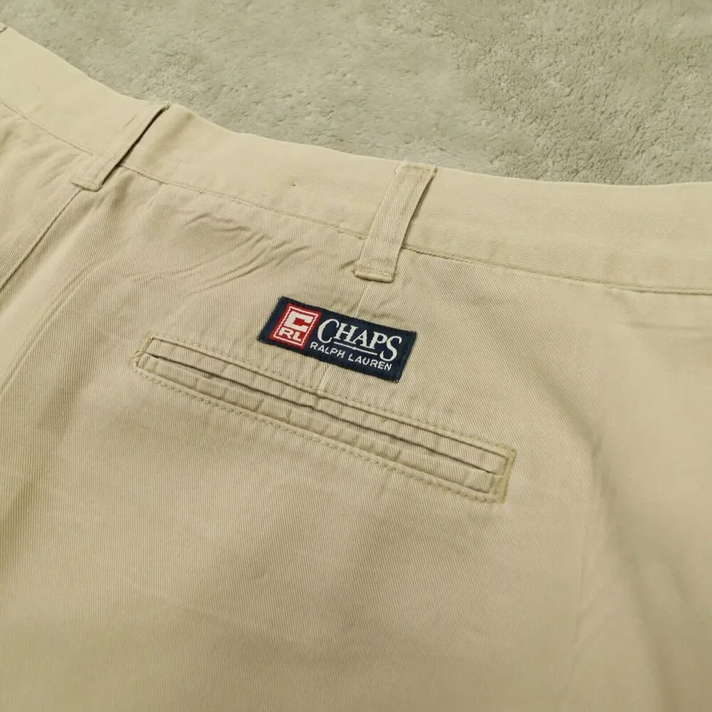 Chaps Ralph Lauren Vintage Men's‎ Khaki Pleat Front Shorts size 40